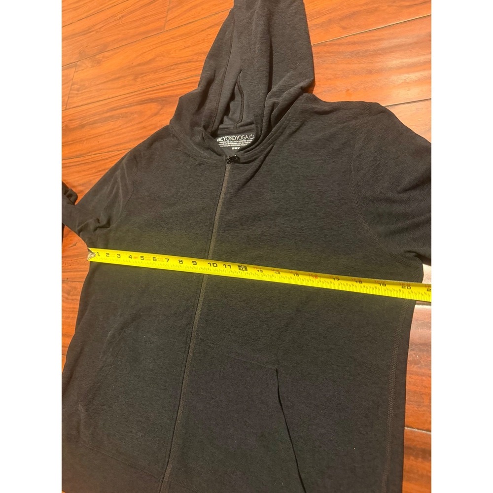 Beyond Yoga Womens Full Zip Hoodie Charcoal Grey Heather Jacket Size Medium 753 - Picture 6 of 7